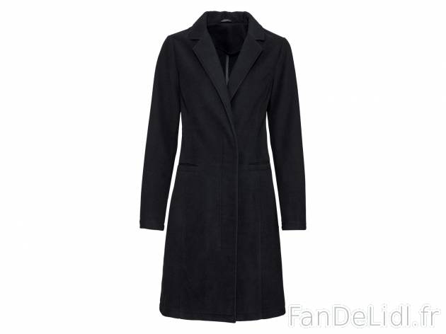 Manteau femme , prezzo 19.99 € 
- Ex. 88 % polyester, 9 % viscose et 3 % élasthanne
- ...