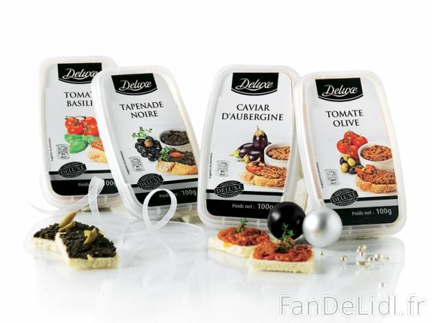 Caviar ou tapenade , prezzo 1,39 € per 100 g au choix, 1 kg = 13,90 € EUR. 
- ...