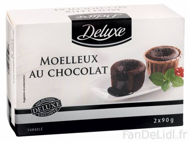 2 moelleux au chocolat , prezzo 1,99 € per 2 x 90 g, 1 kg = 11,06 € EUR. 
- ...