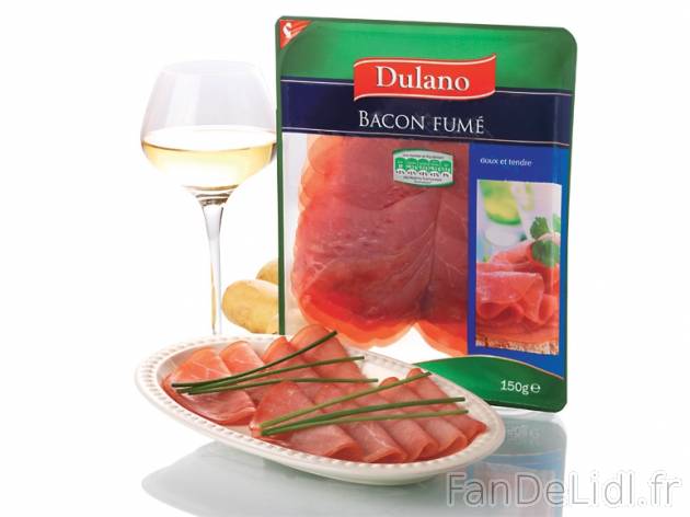 Bacon fumé1 , prezzo 1,89 € per 150 g, 1 kg = 12,60 € EUR.