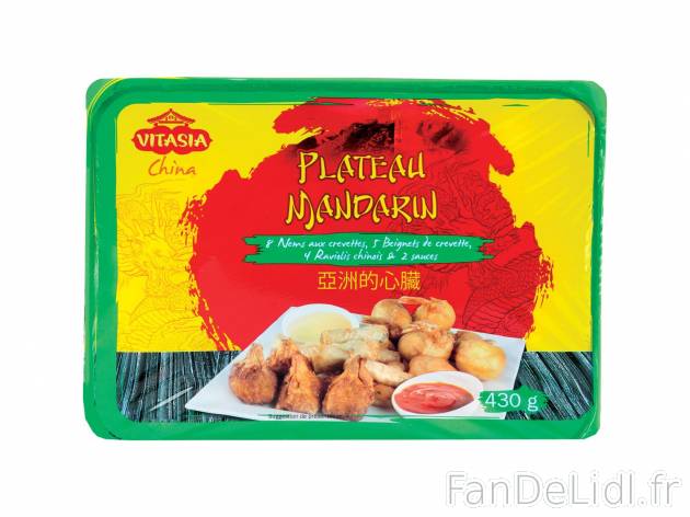 Plateau mandarin1 , prezzo 4.29 € per 430 g 
- Composé de 8 nems aux crevettes, ...