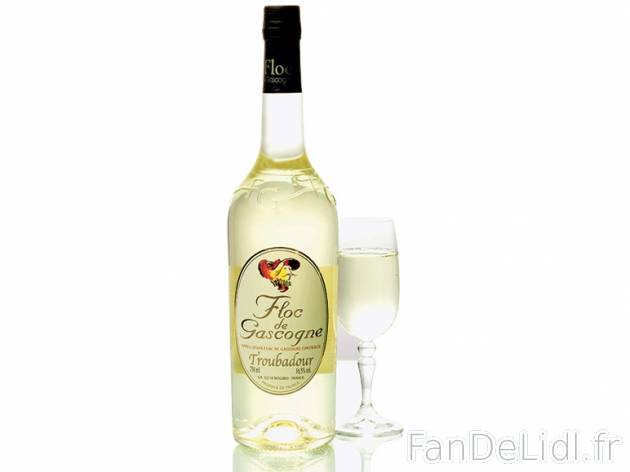 Troubadour Floc de Gascogne blanc AOC , prezzo 7,49 € per 75 cl, 1 L = 9,99 € ...