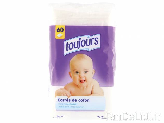 Carrés de coton pour bébé , prezzo 0.99 € per 60 pièces