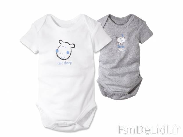 2 bodies manches courtes bébé , prezzo 3.99 € per Le lot au choix 
- Ex. : ...