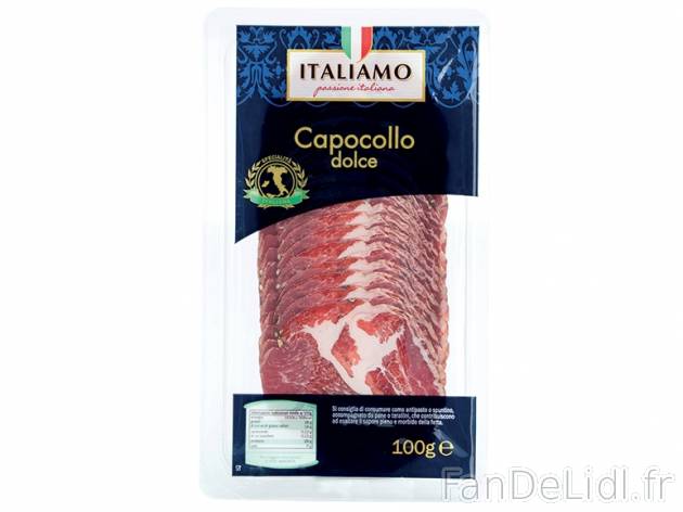 Salami italien capocollo dolce prezzo 1,89 € per 100 g, 1 kg = 18,90 € EUR. ...