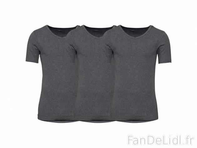T-shirts homme , prezzo 9.99 € 
- 100 % coton
- Lot de 3
- Col V
- Disponible ...