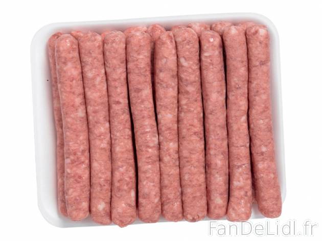 Merguez ou chipolatas , prezzo 6,98 € per Les 2 barquettes de 1 kg au choix 
- ...