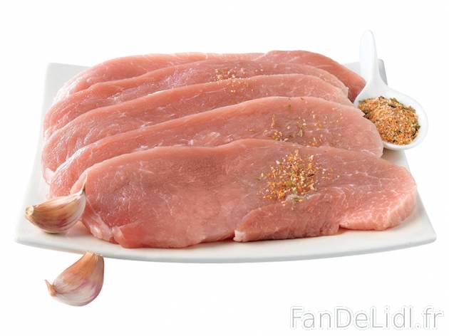 Escalopes de porc1 , prezzo 7,48 € per Soit le lot de 2 barquettes, 1 kg = 6,23 ...