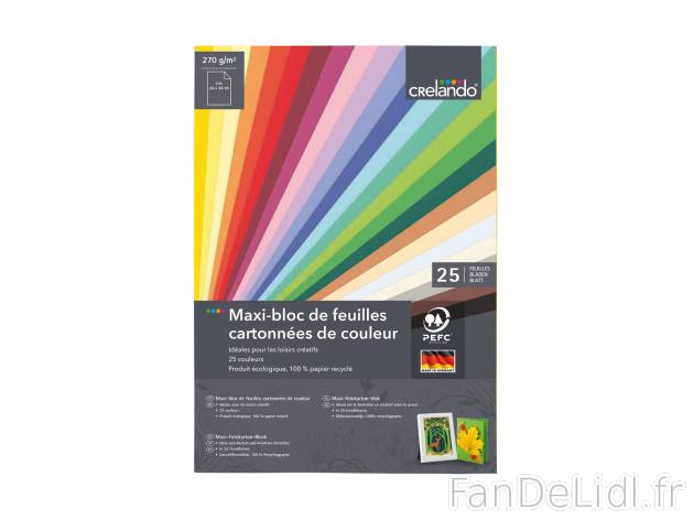 Maxi-bloc de feuilles cartonnées de couleur , prezzo 1.99 € 
- 100 % papier ...