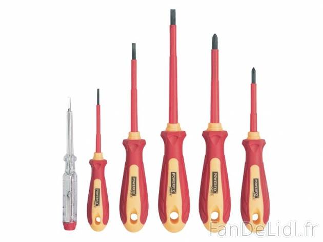 6 tournevis électricien , prezzo 4,99 € per Le set au choix 
- Tiges isolées ...