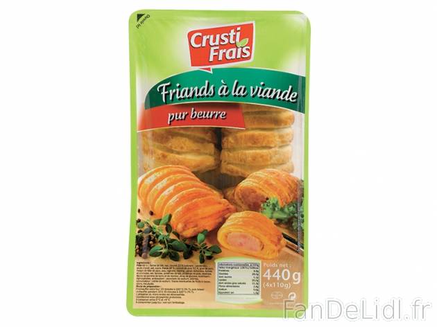 Friands à la viande , prezzo 2,79 € per 4 x 110 g, 1 kg = 6,34 € EUR. 
- Pâte ...