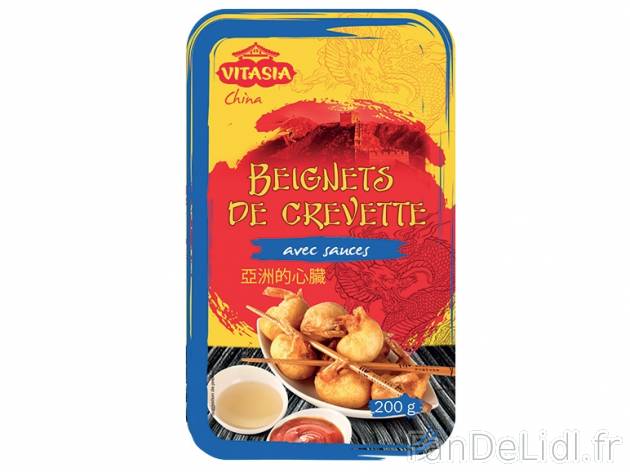 Beignets de crevettes , prezzo 1,79 € per 200 g, 1 kg = 8,95 € EUR. 
- Avec ...
