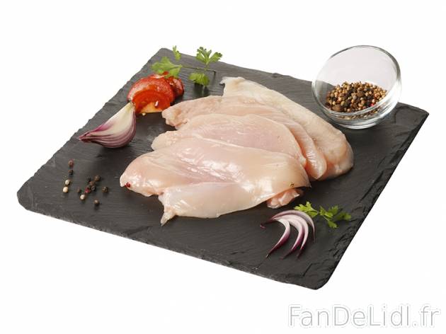 Fines escalopes de poulet1 , prezzo 2,99 &#8364; per 400 g, 1 kg = 7,48 € EUR.