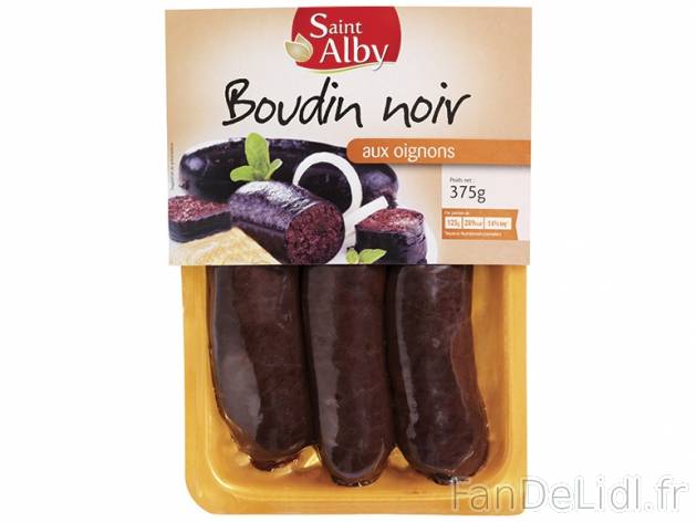 3 boudins noirs aux oignons1 , prezzo 1,29 &#8364; per 375 g, 1 kg = 3,44 € ...