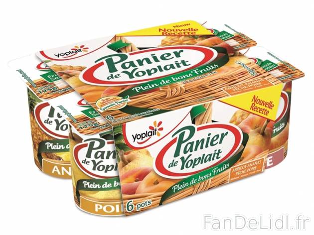 Panier de Yoplait fruits jaunes1 , prezzo 1,40 &#8364; per 6 x 125 g, 1 kg = ...