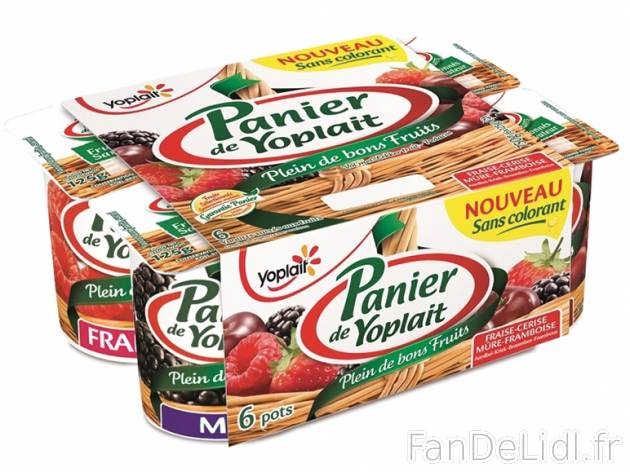 Panier de Yoplait fruits rouges1 , prezzo 1,52 &#8364; per 6 x 125 g, 1 kg = ...