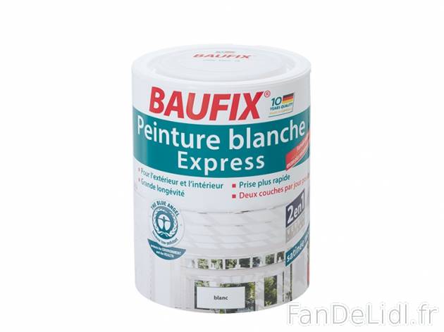 Peinture blanche express , prezzo 5,99 € per Le pot de 1 L 
- 1 litre pour env. ...