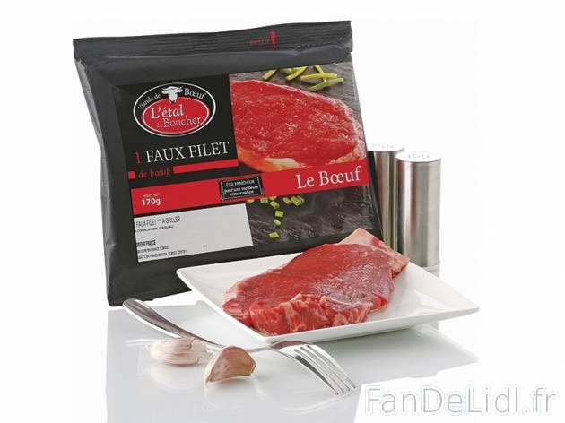 Faux-filet , prezzo 2,99 € per 170 g, 1 kg = 17,59 € EUR.