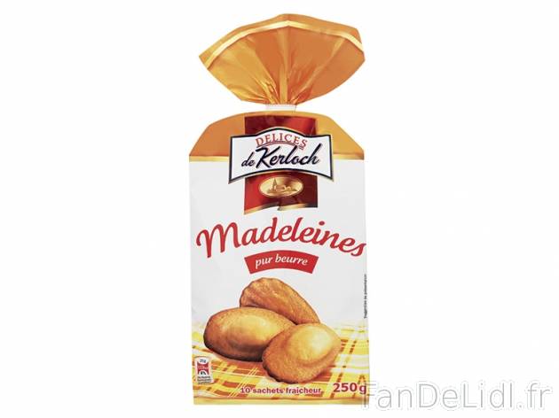 Madeleines  , prezzo 1,29 € per 250 g, 1 kg = 5,16 € EUR.  
-      Pur beurre