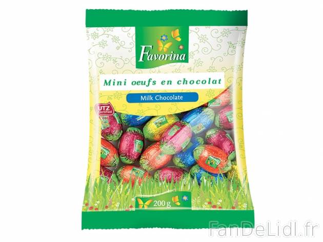 Mini œufs en chocolat , prezzo 1,19 € per 200 g, 1 kg = 5,95 € EUR.