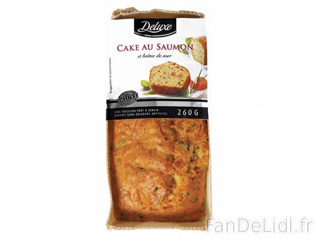 Cake au saumon ou au thon , prezzo 3,29 € per 260 g au choix, 1 kg = 12,65 € ...