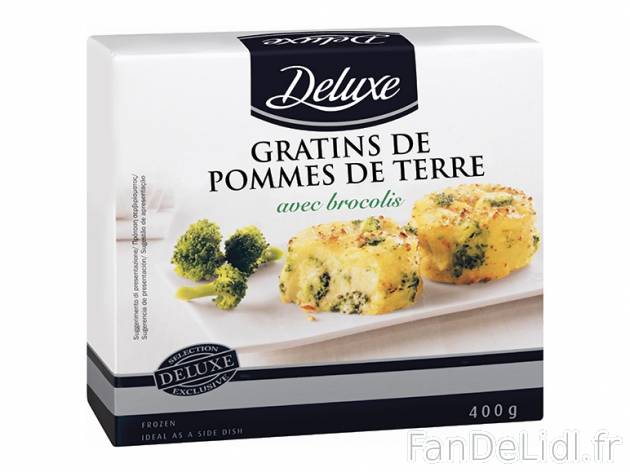 Gratins de pommes de terre et brocolis , prezzo 1,99 € per 4 x 100 g, 1 kg = 4,98 ...