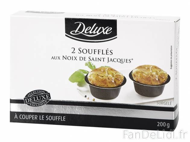 2 soufflés aux noix de Saint-Jacques ou au saumon , prezzo 2,99 € per 2 x 100 ...