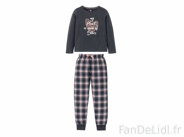 Pyjama flanelle pour fille, parfait pour l&apos;hiver, le prix 6.99 € 
- ...