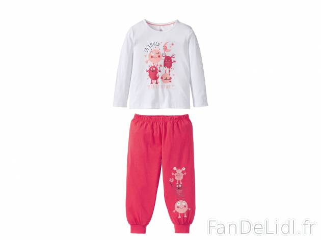 Pyjama pour fille , le prix 5.99 € 
- Ex. 95 % coton et 5 % élasthanne (creora®)
- ...