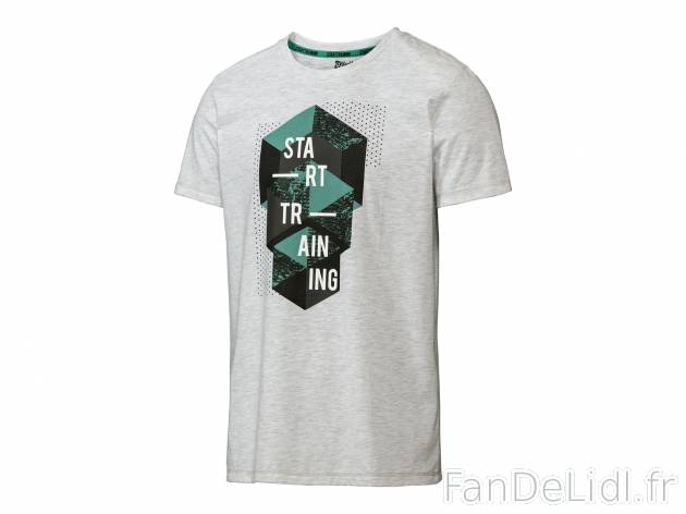 T-shirt technique homme , le prix 4.99 € 
- Ex. 58 % coton et 42 % polyester.
- ...