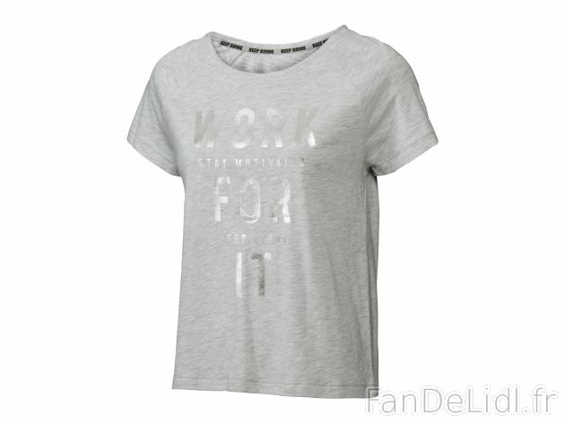 T-shirt technique femme, le prix 4.99 € 
- Ex. 95 % Modal (TENCEL™) et 5 % ...