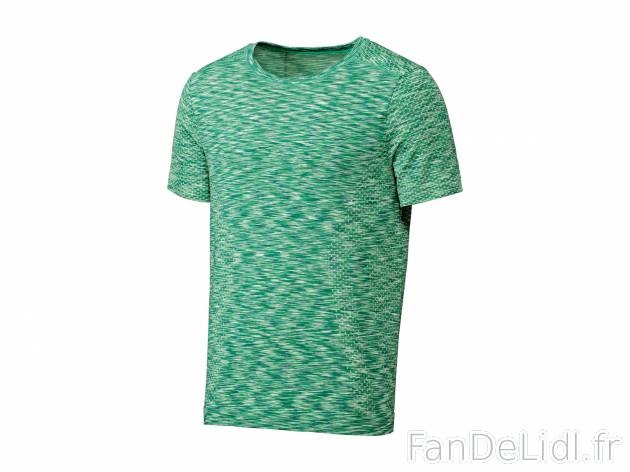 T-shirt technique sans couture homme , le prix 4.49 € 
- Ex. 71 % polyester et ...