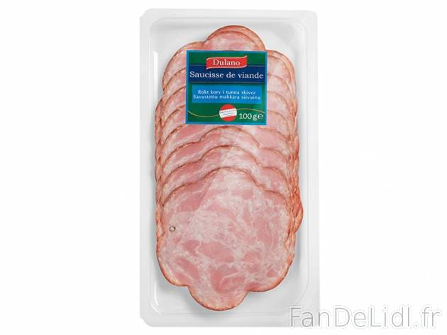 Saucisse de viande en tranches ou carré de porc cuit , prezzo 1,59 € per 80/100 ...