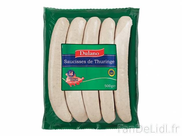 5 véritables saucisses de Thuringe , prezzo 2,79 &#8364; per 500 g, 1 kg = ...