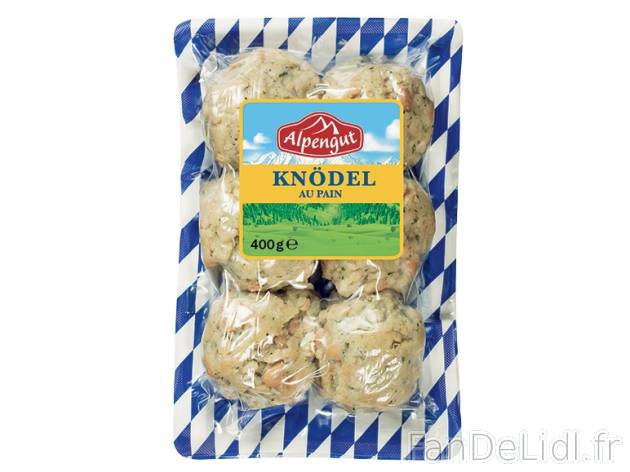 6 knödels typiques de Munich , prezzo 2,29 &#8364; per 400 g au choix, 1 kg ...