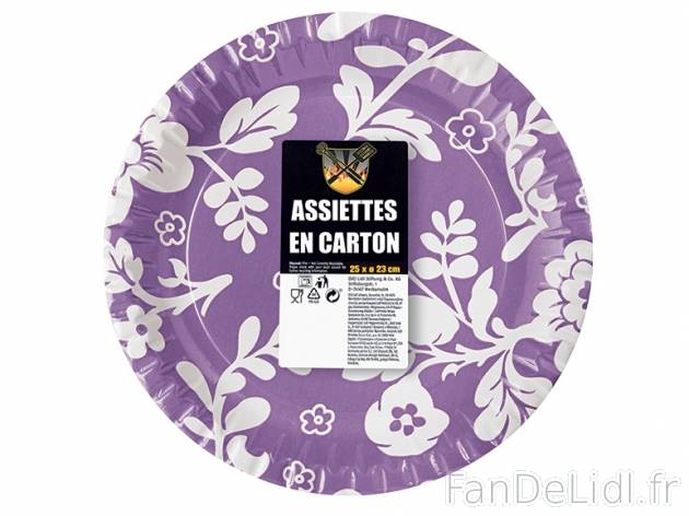 25 assiettes décorées en carton , prezzo 1,99 &#8364; per Le lot de 25 pièces ...