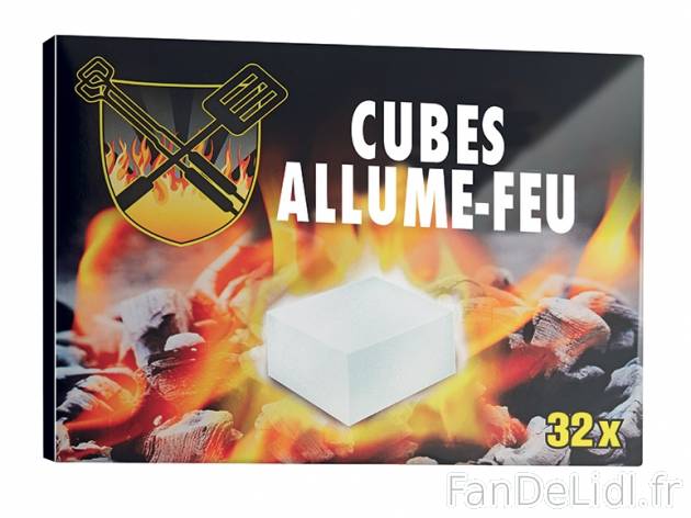 32 cubes allume-feu , prezzo 1,49 &#8364; per 32 pièces 
- Pour feux ouverts, ...