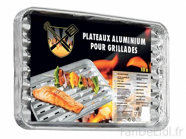 10 plateaux aluminium pour grillades , prezzo 1,59 &#8364; per Le lot de 10 plateaux