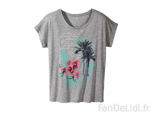 Tee-shirt femme , prezzo 3,99 € per L&#039;unité au choix 
- Ex : 65 % polyester, ...