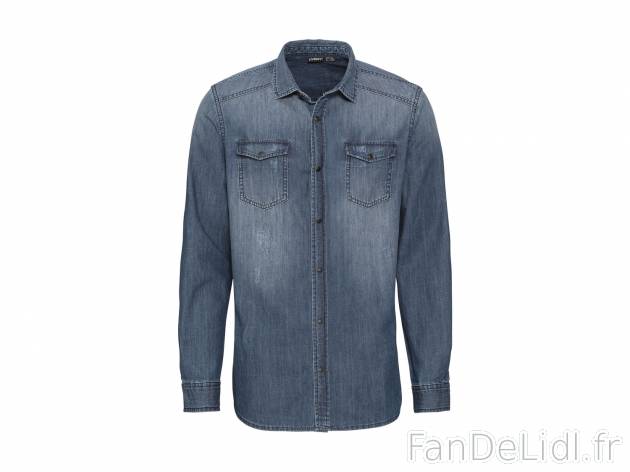 Chemise en jean homme , le prix 8.99 € 
- 100 % coton
- 3 coloris au choix- ...