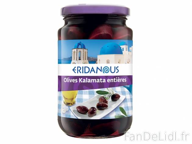 Olives kalamata , prezzo 1,49 € per 200 g (PNE), 1 L = 7,45 € EUR. 
- Originaires ...