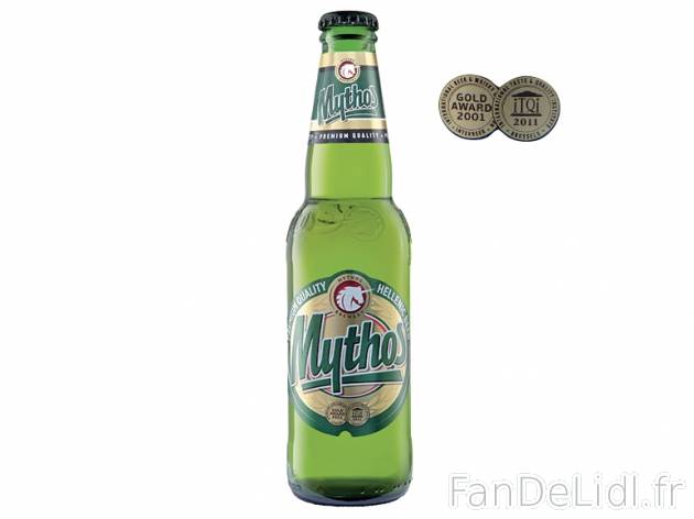 Bière Mythos , prezzo 0,79 &#8364; per 33 cl, 1 L = 2,39 € EUR. 
- 4,7 % ...