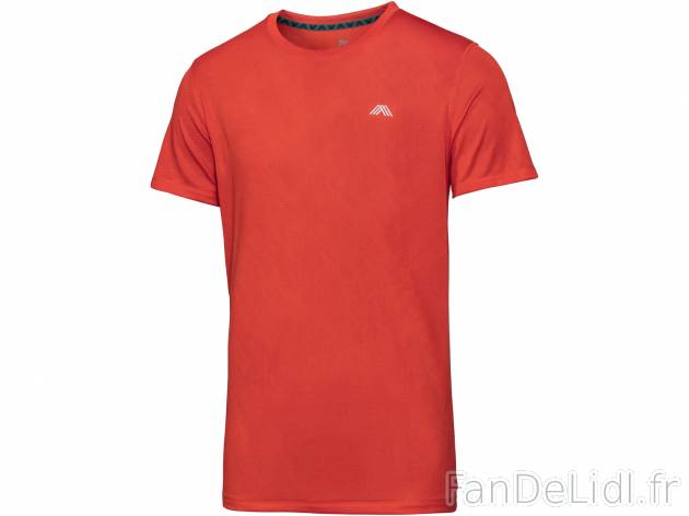 T-shirt technique homme , le prix 4.99 € 
- Ex. Dessus 91 % polyester et 9 % ...