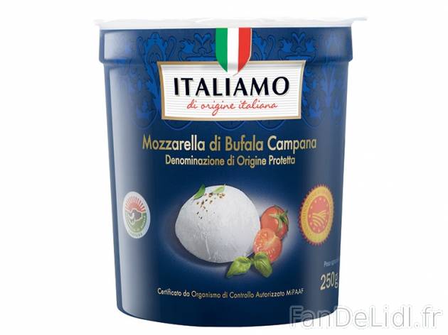 Mozzarella di Bufala DOP , prezzo 2,00 € per 250 g (PNE), 1 kg = 11,96 € EUR.