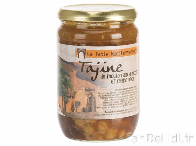 Tajine de mouton aux abricots et raisins secs , prezzo 4,00 &#8364; per 585 ...