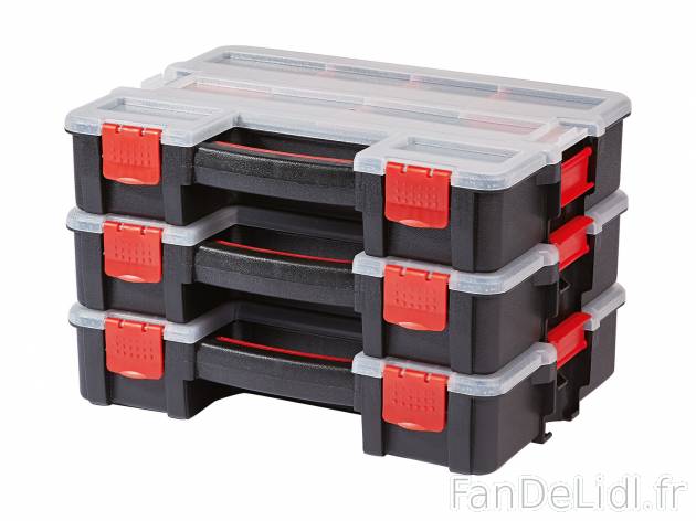 Boîtes à compartiments empilables , le prix 11.99 € 
- 6 séparateurs amovibles ...