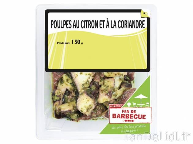 Poulpes au citron et à la coriandre , prezzo 2,00 € per 150 g, 1 kg = 19,93 € ...