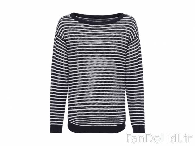 Pull femme , le prix 7.99 €  
-  100 % coton
-  3 coloris au choix