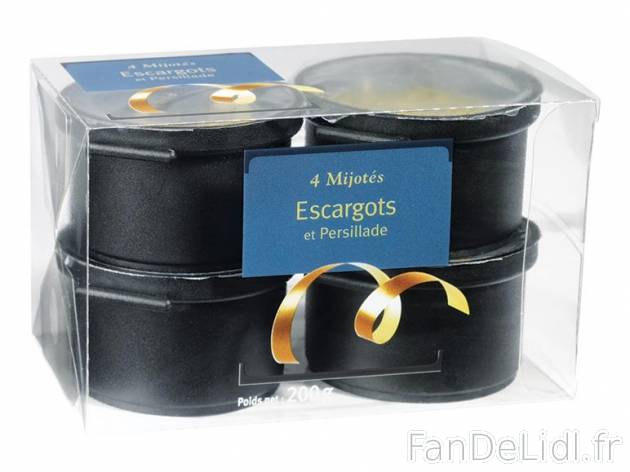 4 mijotés d&#039;escargots et persillade en mini cocottes , prezzo 3,00 € ...