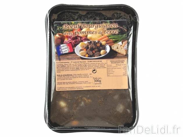 Bœuf bourguignon avec pommes de terre , prezzo 2,00 € per 300 g, 1 kg = 7,63 ...